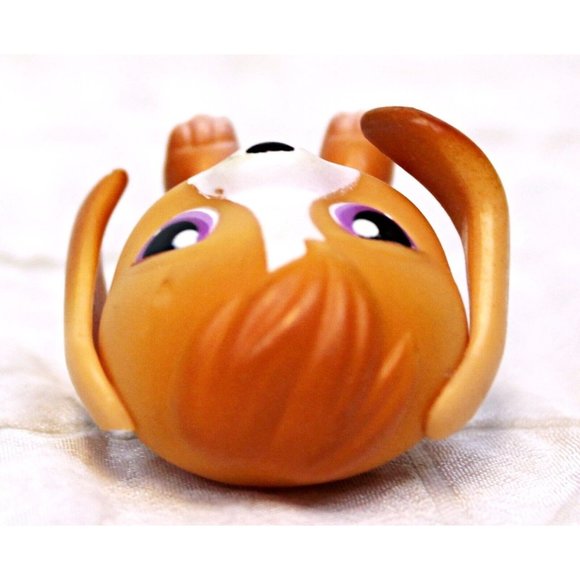 2004 Hasbro LPS Littlest Pet Shop #301 Orange and White Beagle Dog Purple Eyes - Picture 5 of 6